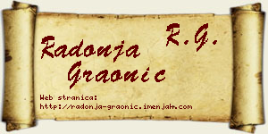 Radonja Graonić vizit kartica